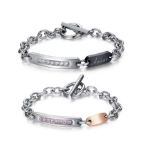 Couple son et ses bracelets, bijoux bracelet en acier inoxydable